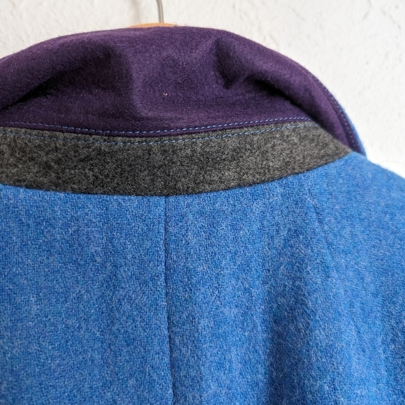 TALBOTS Wool Classic Bright Blue Felted Shetland Blazer Jacket - Picture 13 of 16